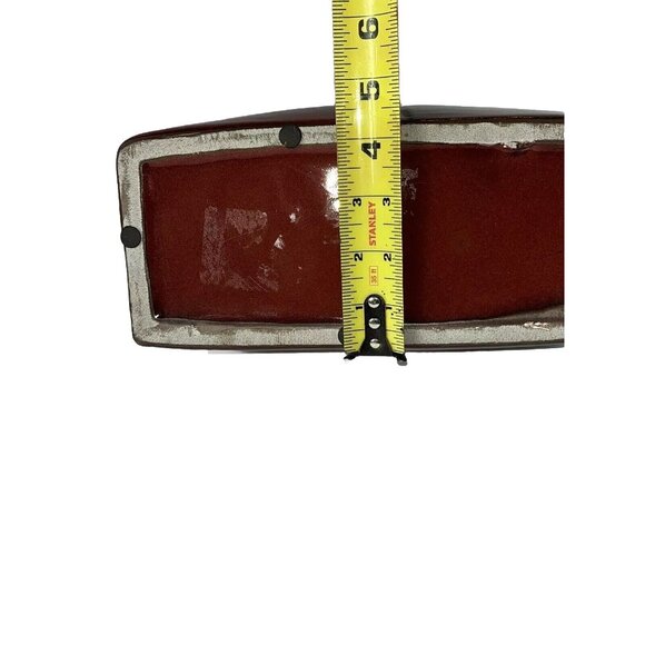 •HBH• Hawaiian Style Glossy Dark Red Shirt Jacket Rough Brown CollarCeramic VASE - Picture 9 of 15